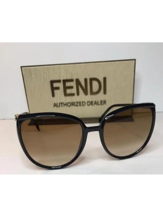 Original -New FENDIAccetate Cat Eye Sunglasses FF 0432/G/S Black Gold main image 6